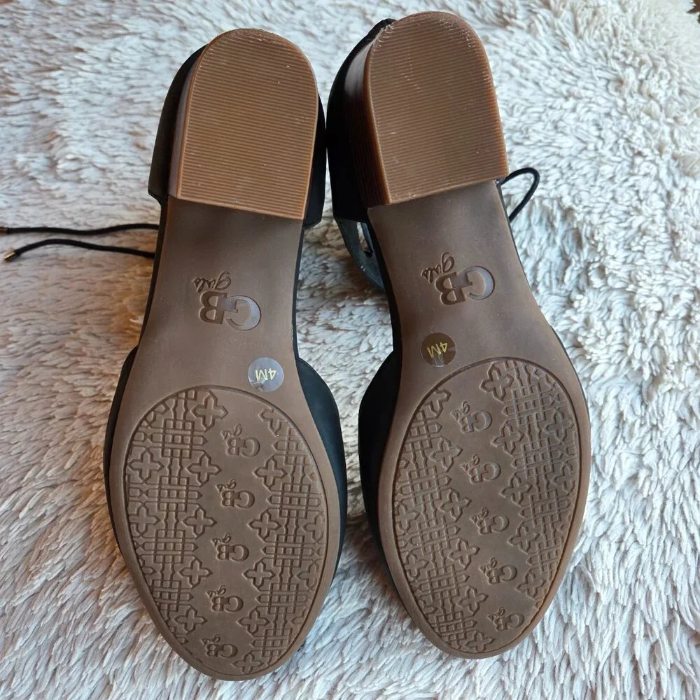 GB Girls Size 4 Black Accorde Cut Out Heeled Dress Shoes, NWT